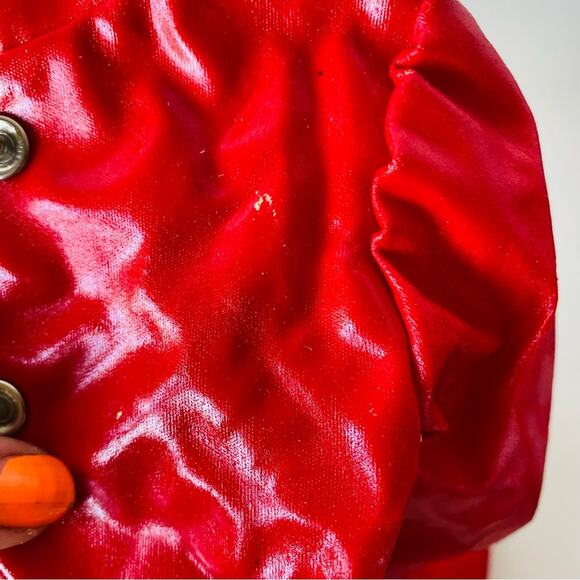 AMERICAN GIRL DOLL Red Blue White Snap Rain Jacket Coat Umbrella Boots Galoshes - Picture 7 of 9